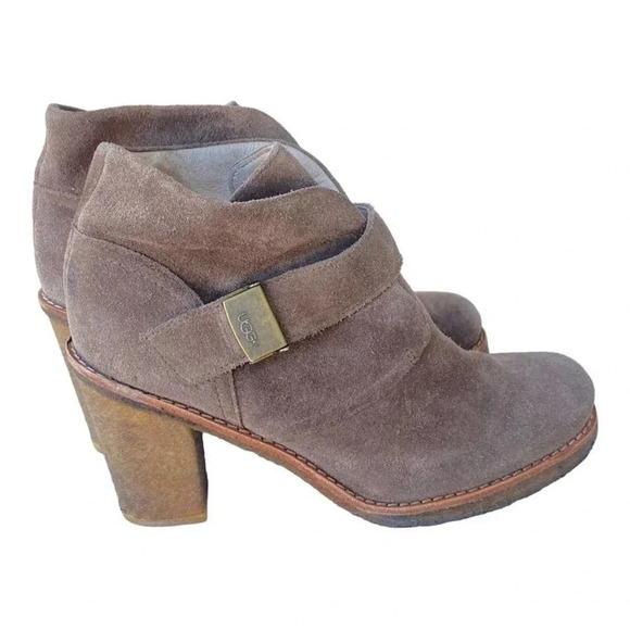 Ugg Australia Leather Tan Booties Ankle Buckle Womens Size US 9.5, UK 8 S/N 3212 - Picture 3 of 12